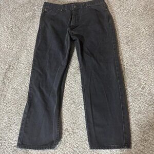 Levis 505 Jeans Mens 38x29 Gray Denim Regular Fit Straight Leg Pants Charcoal
